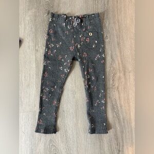 Charcoal Floral Kids Leggings